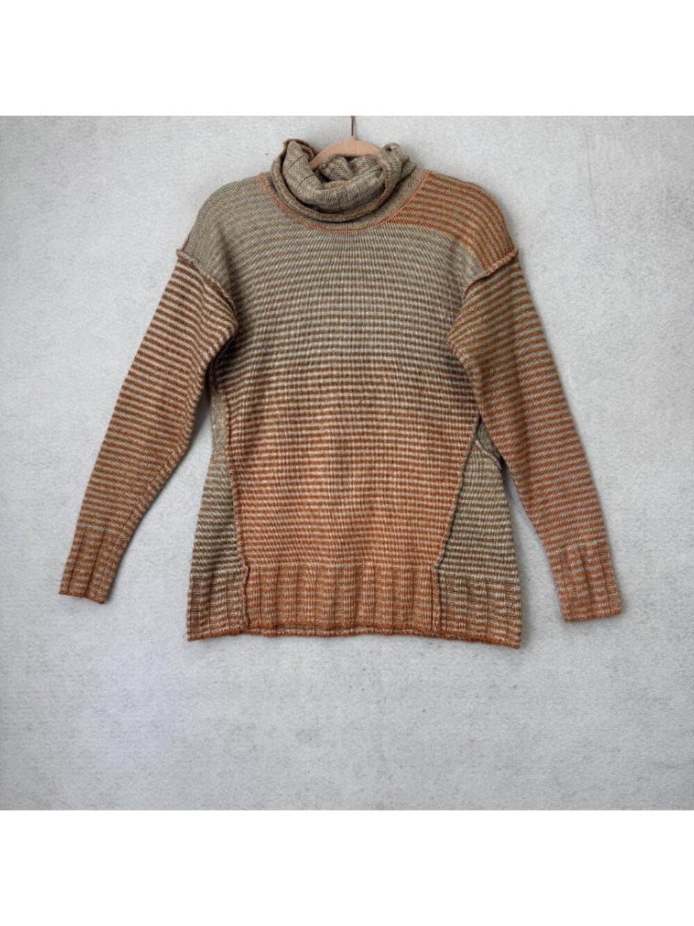 Cabi Sweater Womens XS Brown Stripe Ombre Cowl Neck Long Sleeve Knit Pullover